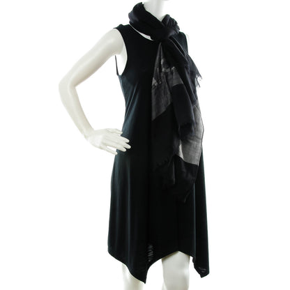 Chanel Cashmere CC Scarf Black Grey 2 of 4