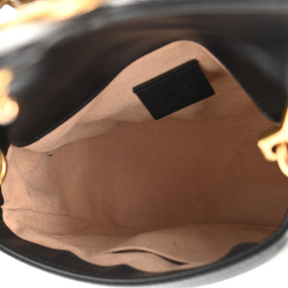 Gucci Calfskin Matelasse Mini GG Marmont Top Handle Shoulder Bag Black 5 of 12