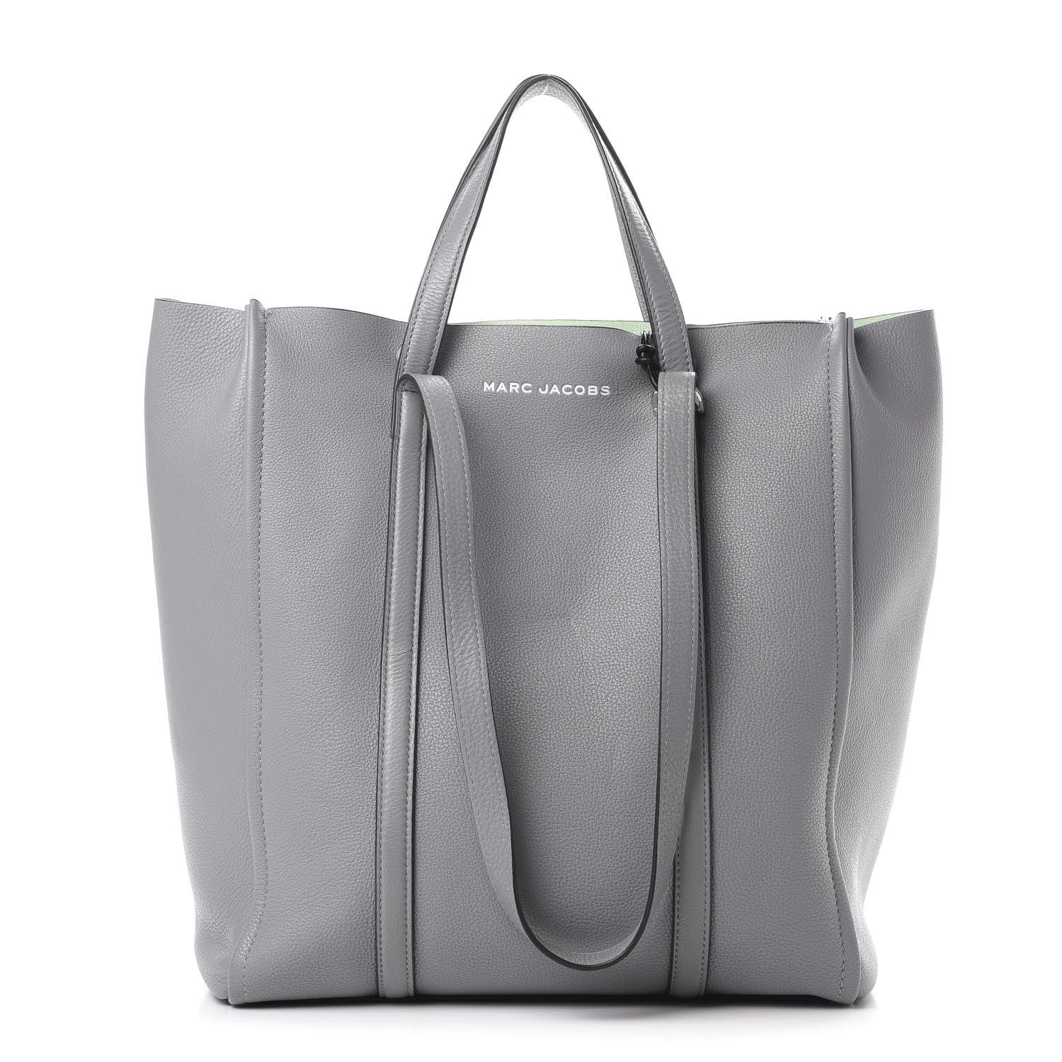 Marc Jacobs Grained Calfskin The Tag Tote Grey 1 of 12