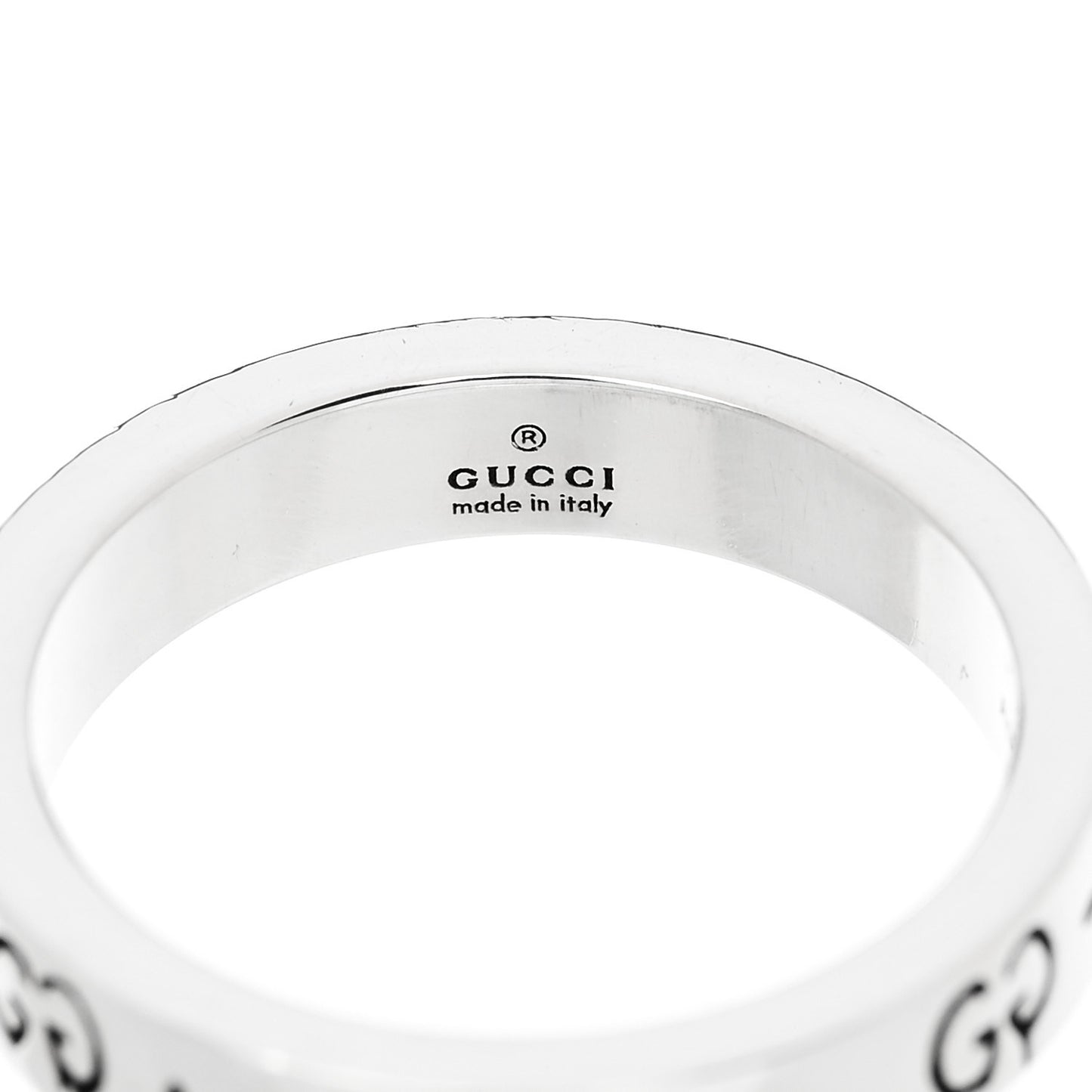 Sterling Silver Narrow GucciGhost Ring 54 6.75