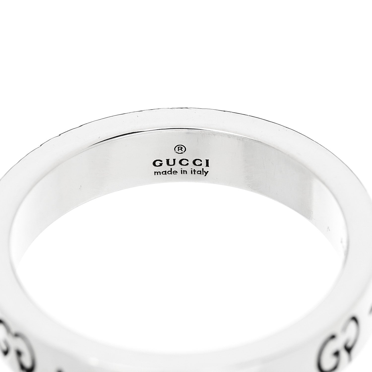 Gucci Sterling Silver Narrow GucciGhost Ring 54 6.75 4 of 5