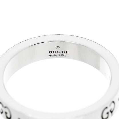 Gucci Sterling Silver Narrow GucciGhost Ring 54 6.75 4 of 5