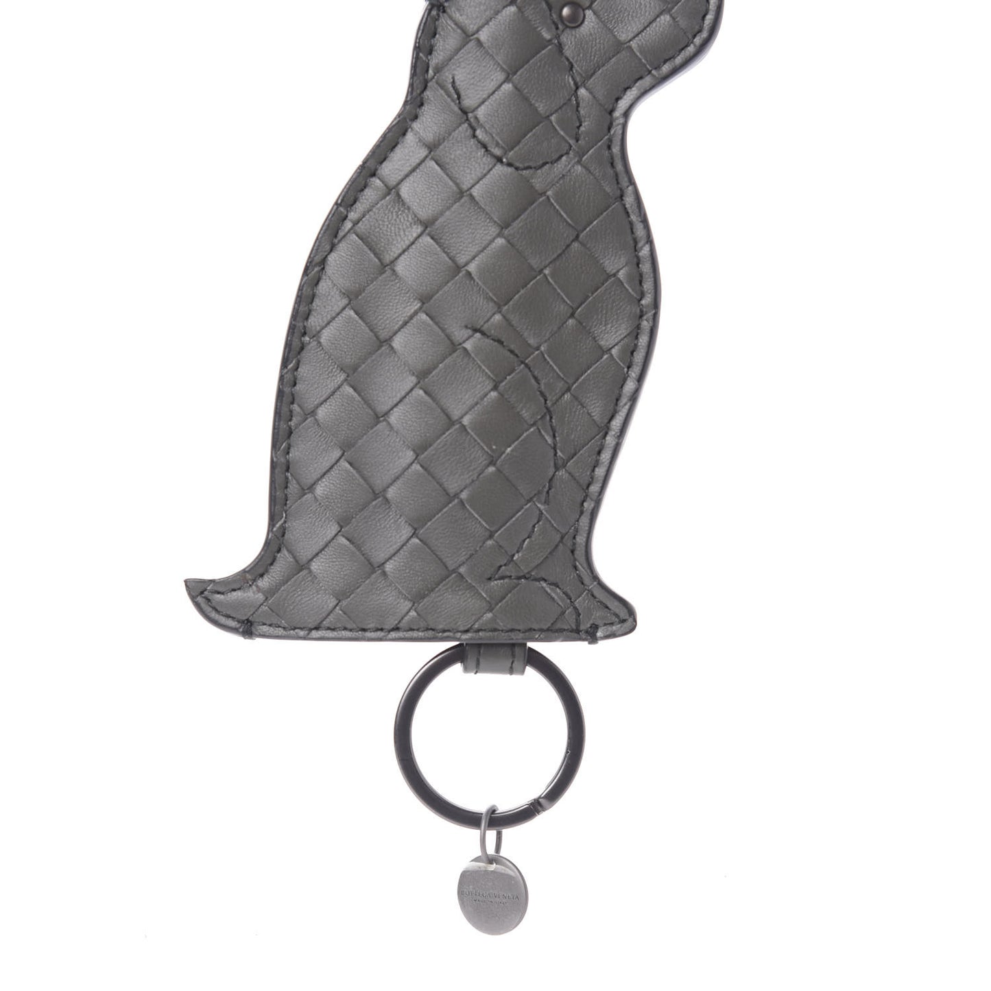 Nappa Intrecciato Dog Bag Charm Light Grey