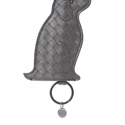 Bottega Veneta Nappa Intrecciato Dog Bag Charm Light Grey 4 of 5