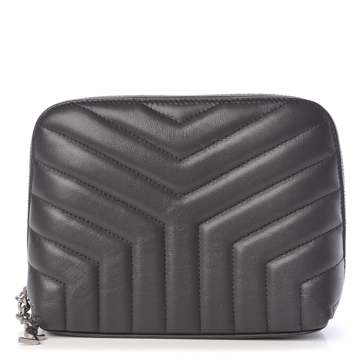 Lambskin Matelasse Cosmetic Case Asphalt