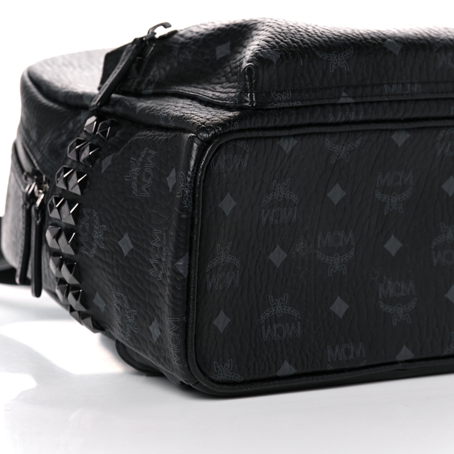MCM Visetos Small Side Stud Stark Backpack Black 9 of 10