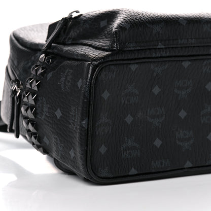 MCM Visetos Small Side Stud Stark Backpack Black 9 of 10