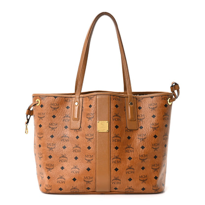 MCM Visetos Medium Liz Reversible Shopper Tote Cognac 1 of 15