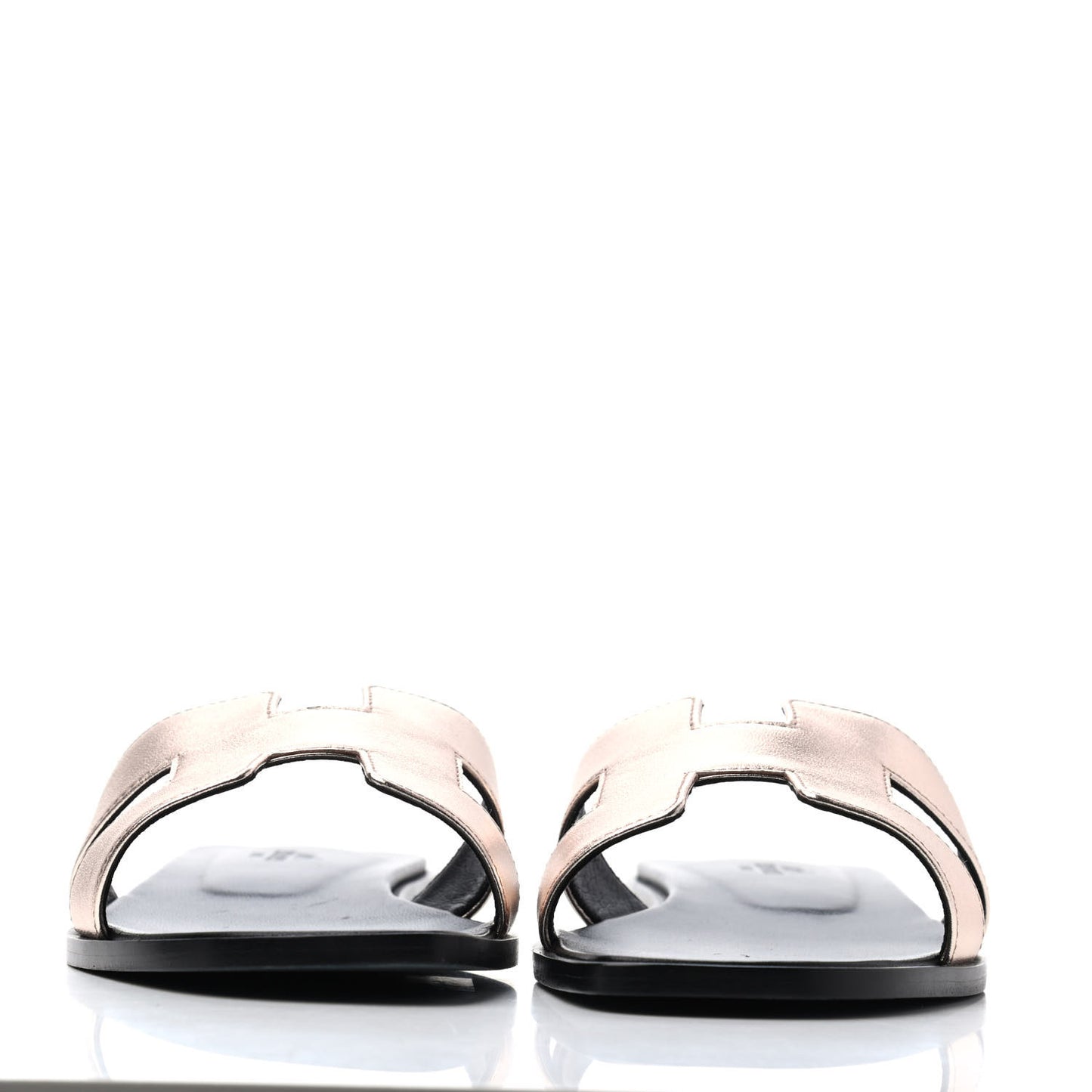 Metallic Calfskin Oran Sandals 40 Rose Dore