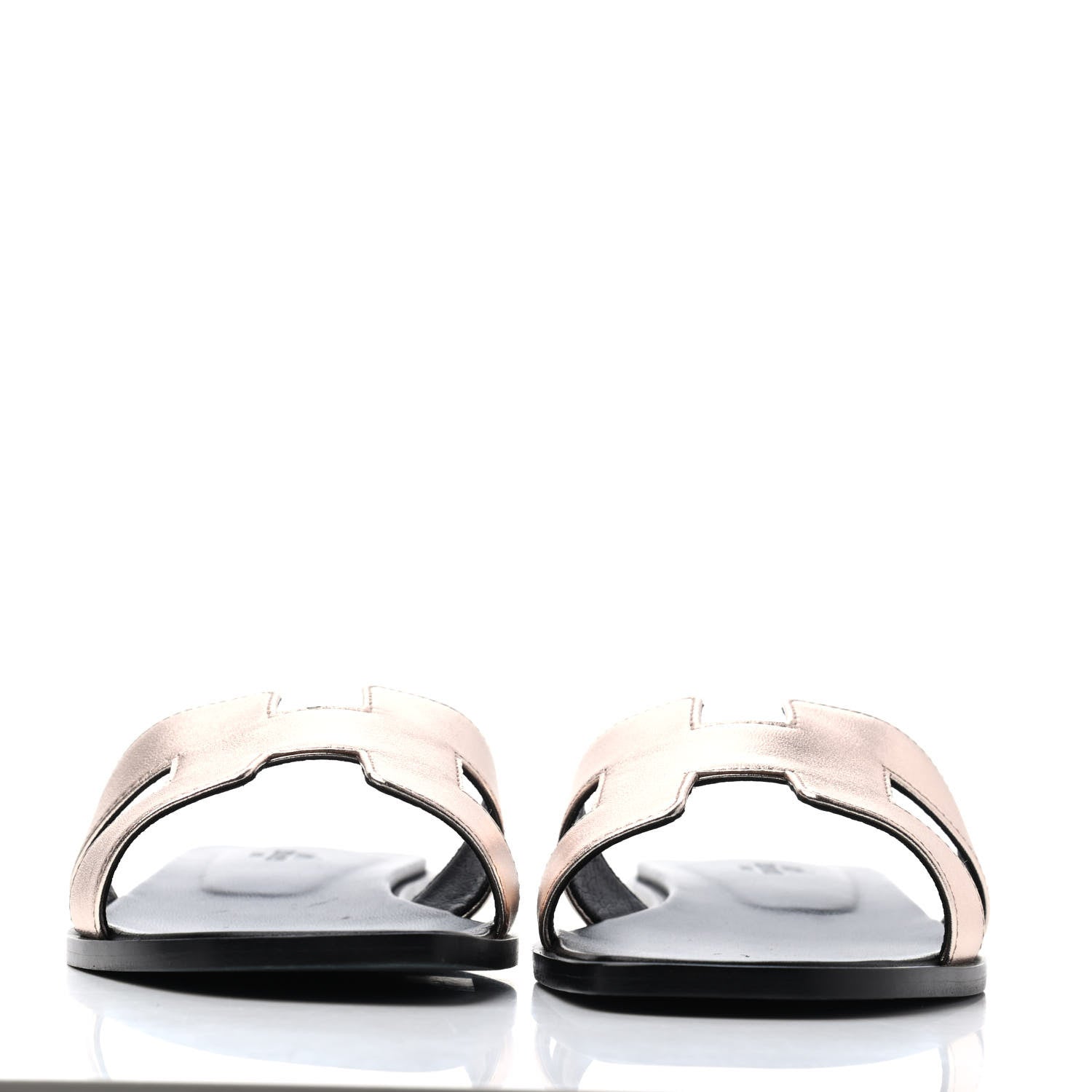 Hermes Metallic Calfskin Oran Sandals 40 Rose Dore 2 of 4