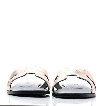 Hermes Metallic Calfskin Oran Sandals 40 Rose Dore 2 of 4