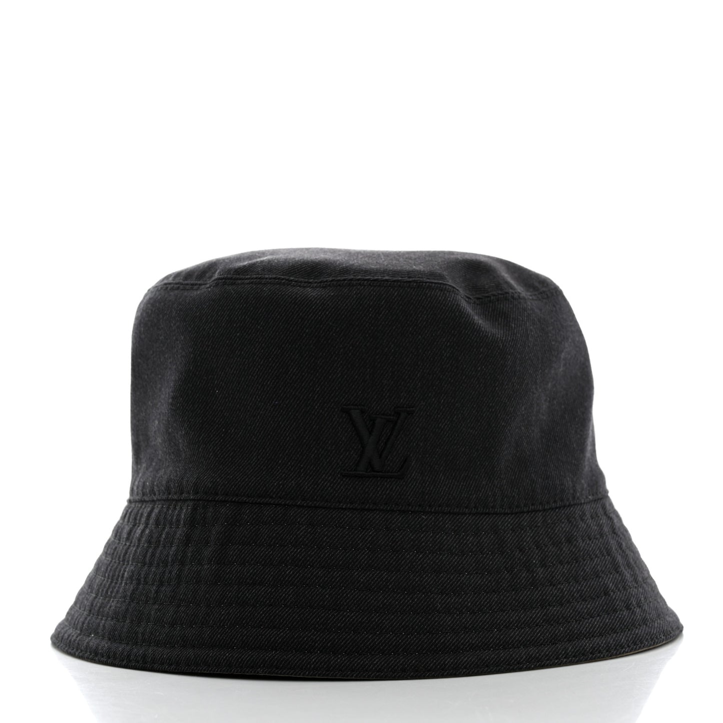 Nylon Wool Monogram Reversible Rain Bucket Hat L Beige
