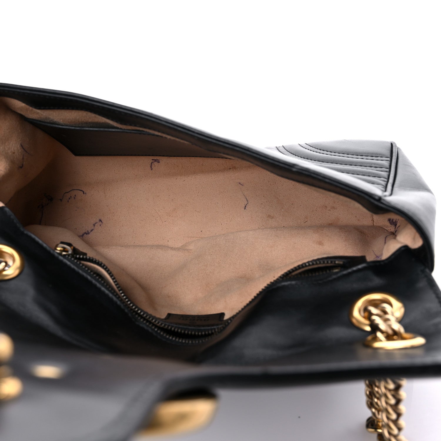Gucci Calfskin Matelasse Medium GG Marmont Shoulder Bag Black 5 of 15