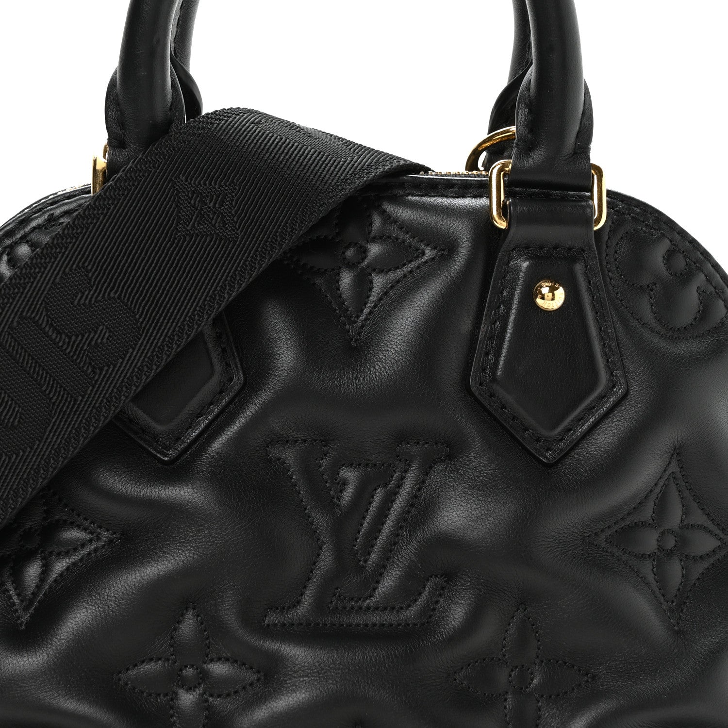 Louis Vuitton Calfskin Bubblegram Alma BB Black 7 of 10