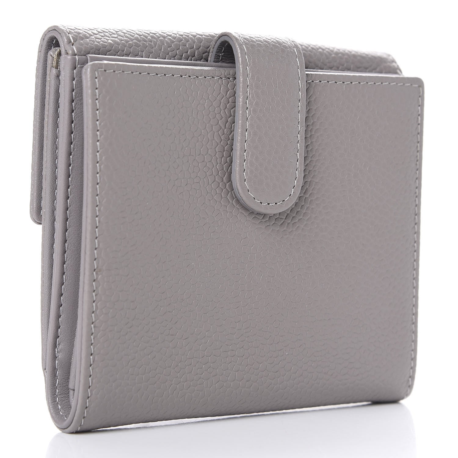 Chanel Caviar Timeless CC Compact French Wallet Light Grey 3 of 7