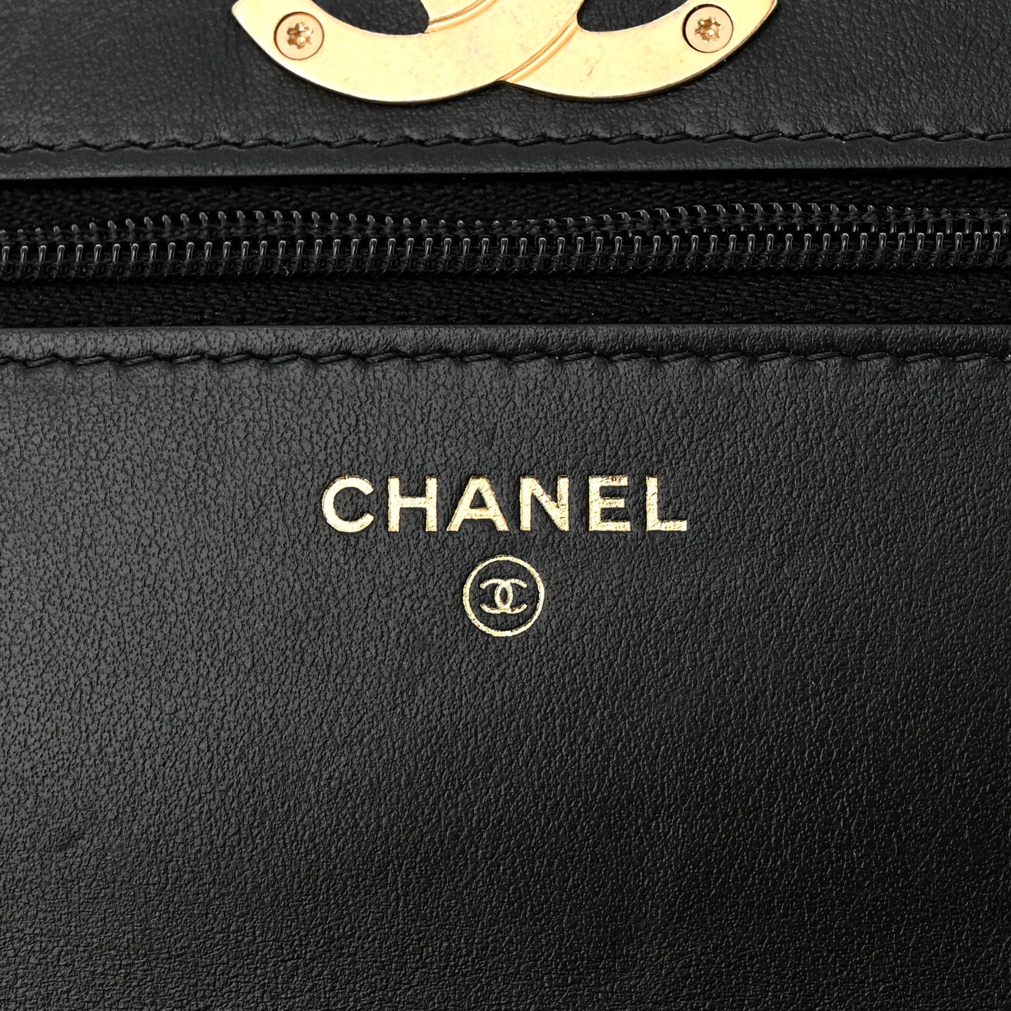 Caviar Quilted Camellia Wallet On Chain WOC Black