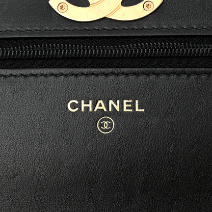Chanel Caviar Quilted Camellia Wallet On Chain WOC Black 6 of 12