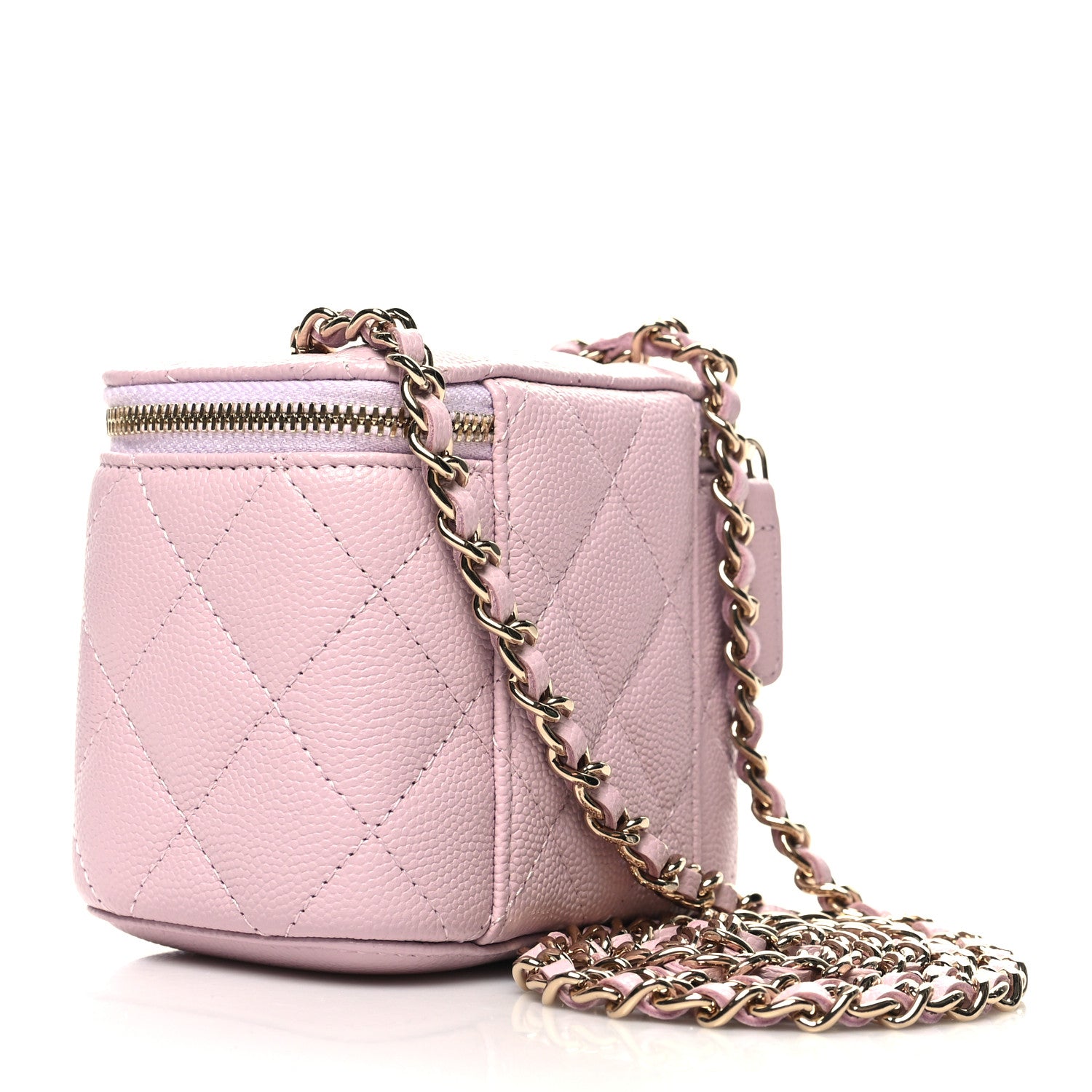 Chanel Caviar Quilted Mini Vanity Case With Chain Light Pink 3 of 10