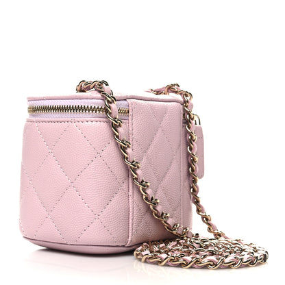 Chanel Caviar Quilted Mini Vanity Case With Chain Light Pink 3 of 10