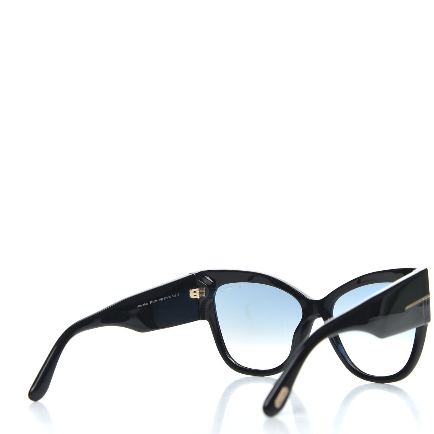 Acetate Anoushka Cat Eye Sunglasses TF371 Black
