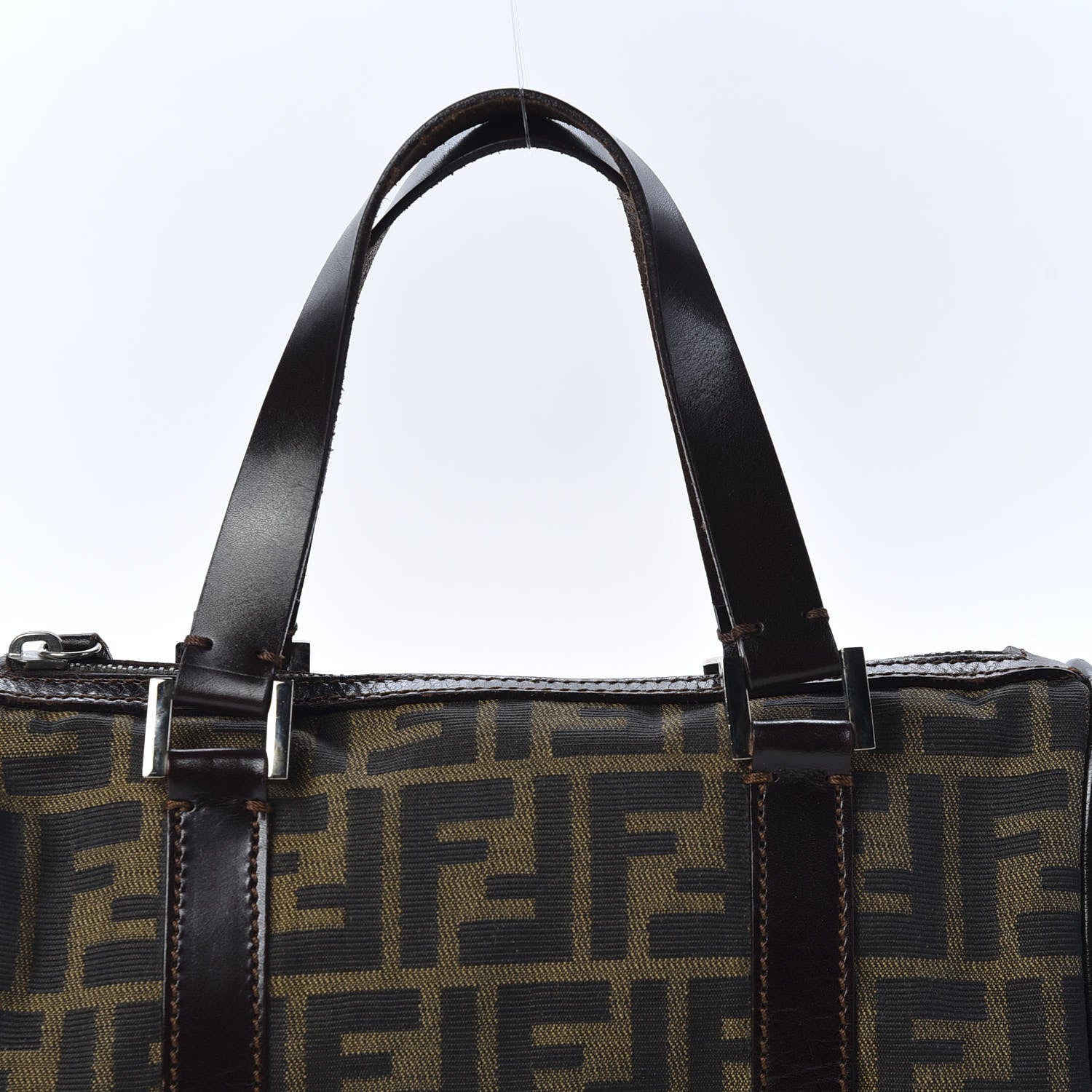 Fendi Zucca Mini Boston Satchel Tobacco 10 of 10