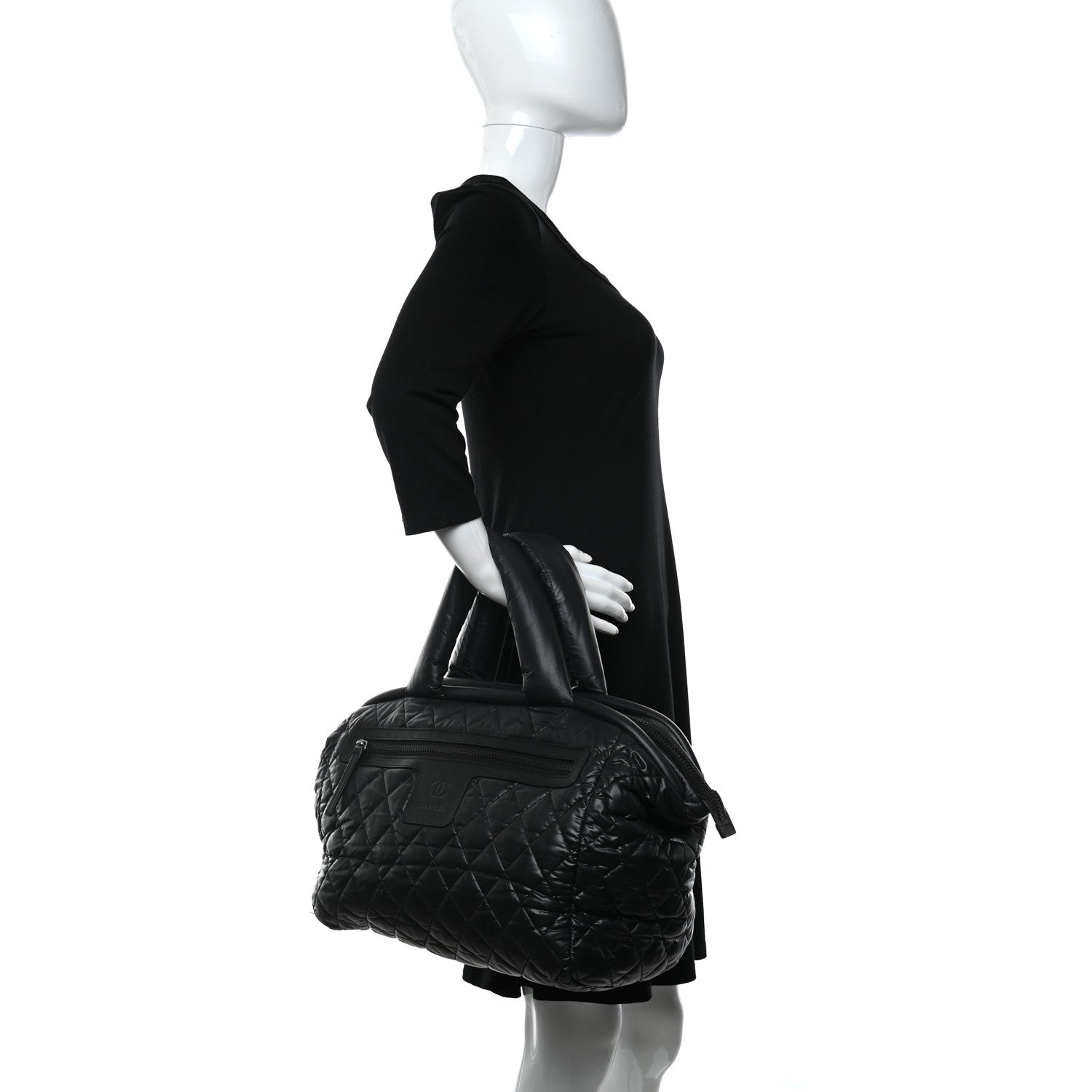 Chanel Nylon Quilted Medium Coco Cocoon Tote Black 2 of 10