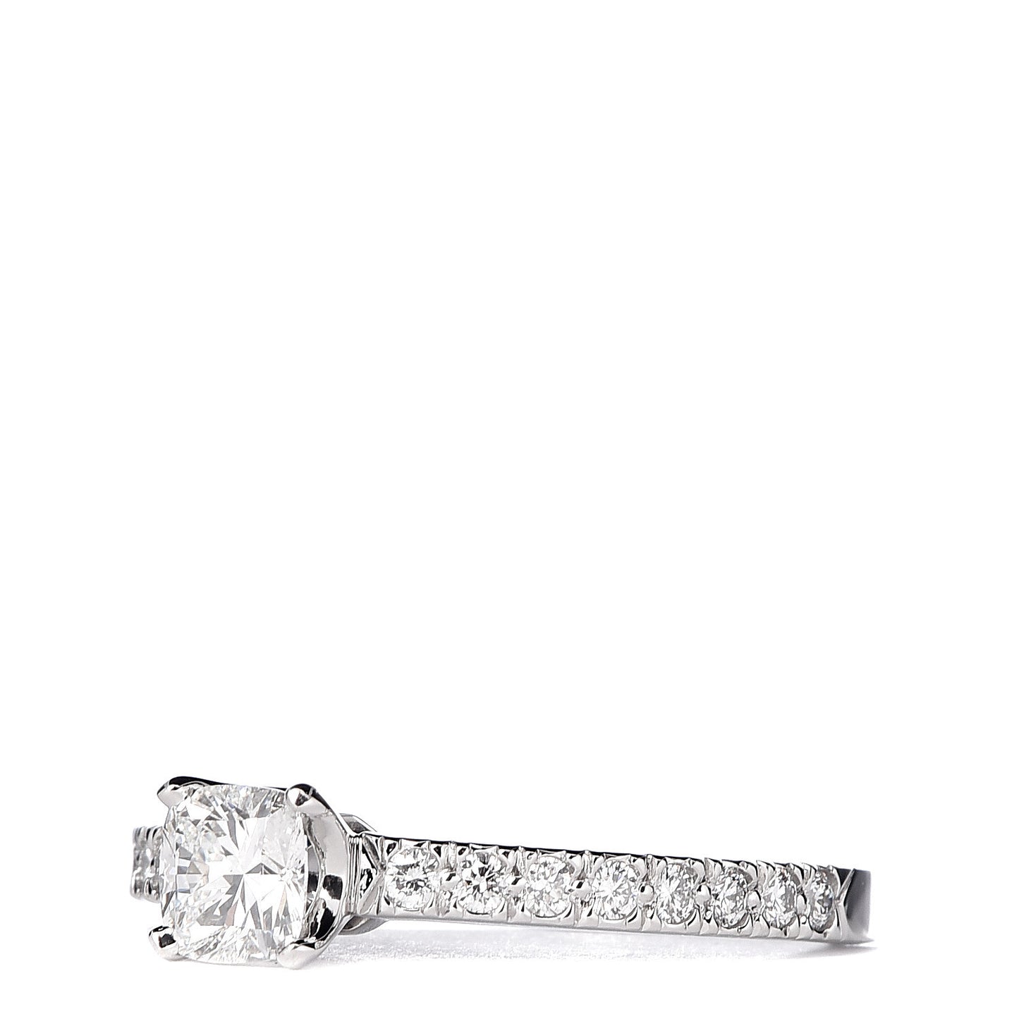 Platinum Diamond .37ct Square Cushion Cut Engagement Ring 48 4.5