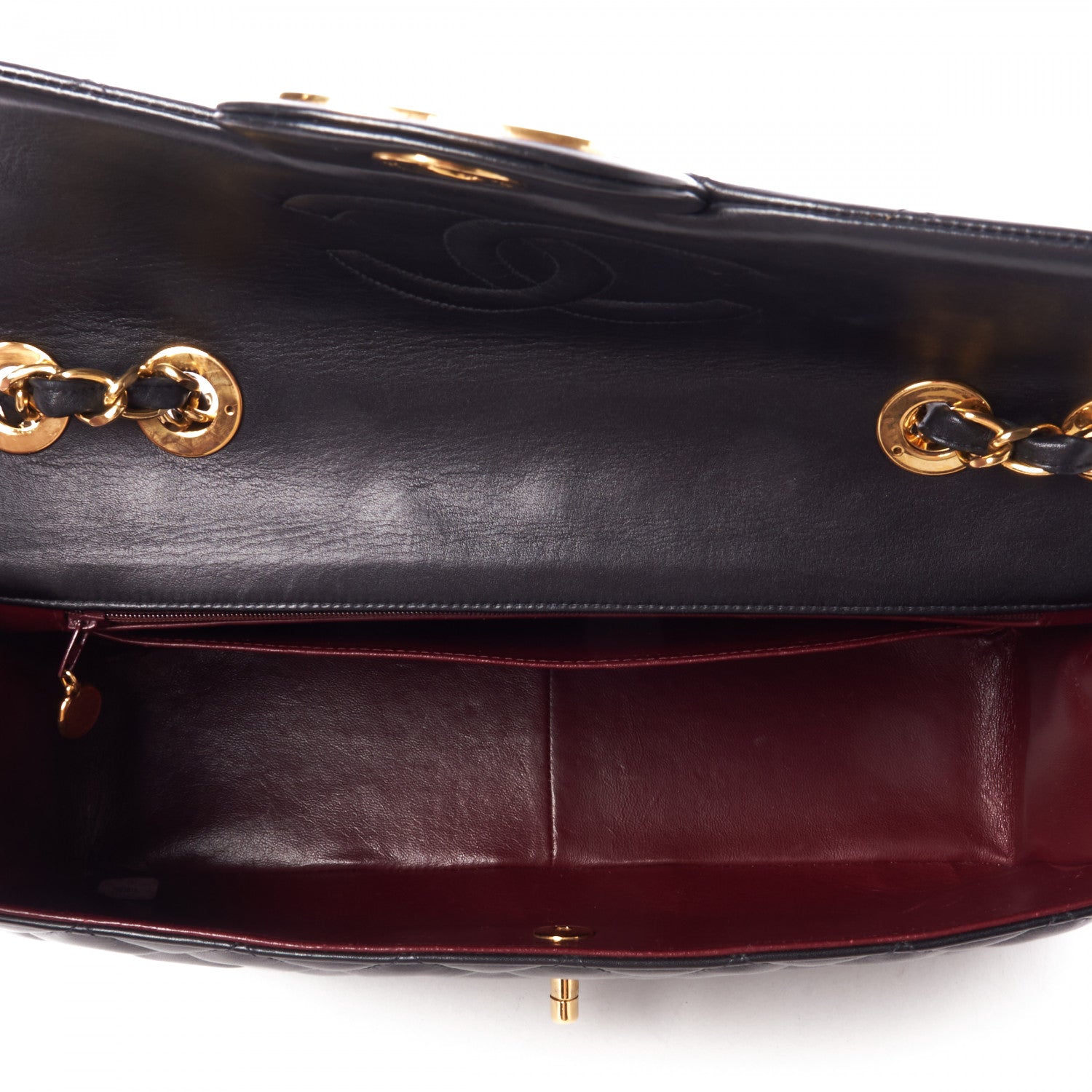 Chanel Lambskin Quilted XL Jumbo Single Flap Black 7 of 10