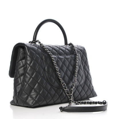 Chanel Caviar Quilted Medium Coco Handle Flap Black 3 of 7