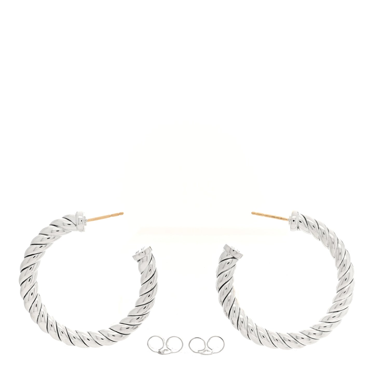 Sterling Silver Sculpted Cable Hoop Earrings
