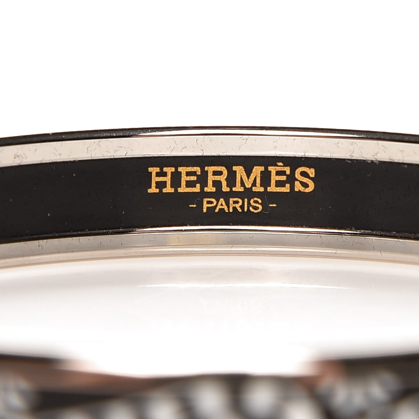 Enamel Printed Narrow Les Léopards Bracelet 65 Black