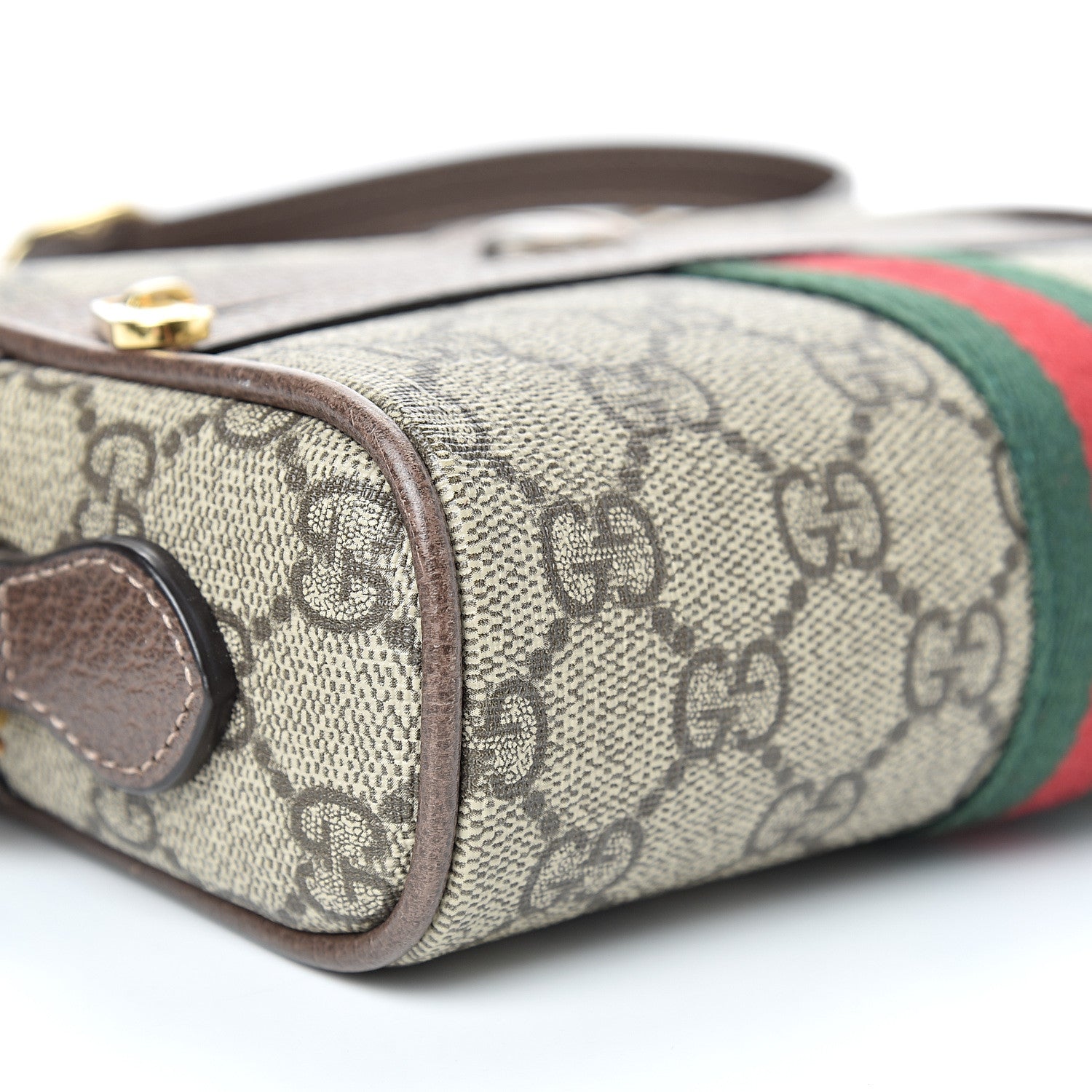 Gucci GG Supreme Monogram Web Mini Ophidia Shoulder Bag Brown 8 of 12