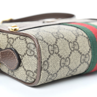 Gucci GG Supreme Monogram Web Mini Ophidia Shoulder Bag Brown 8 of 12