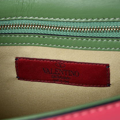 Valentino Garavani Vitello Small Glam Lock Rockstud Flap Green Deep Rose Grey Scarlet 6 of 6