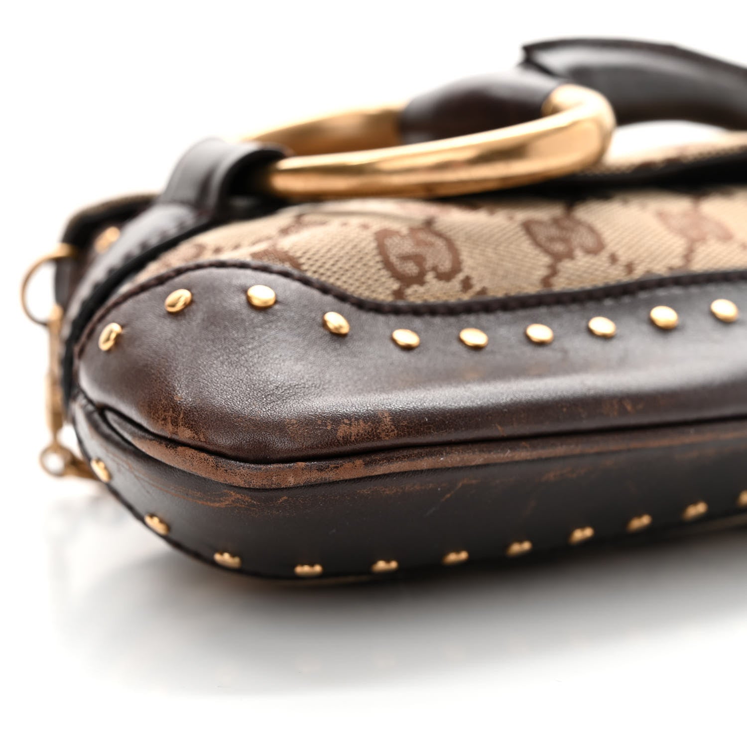 Gucci Monogram Horsebit Clutch Dark Brown 9 of 18