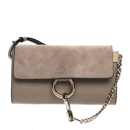 Chloe Suede Calfskin Mini Faye Shoulder Bag Motty Grey 1 of 8
