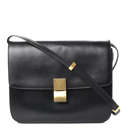 Celine Liege Calfskin Large Classic Box Flap Bag Black 1 of 11