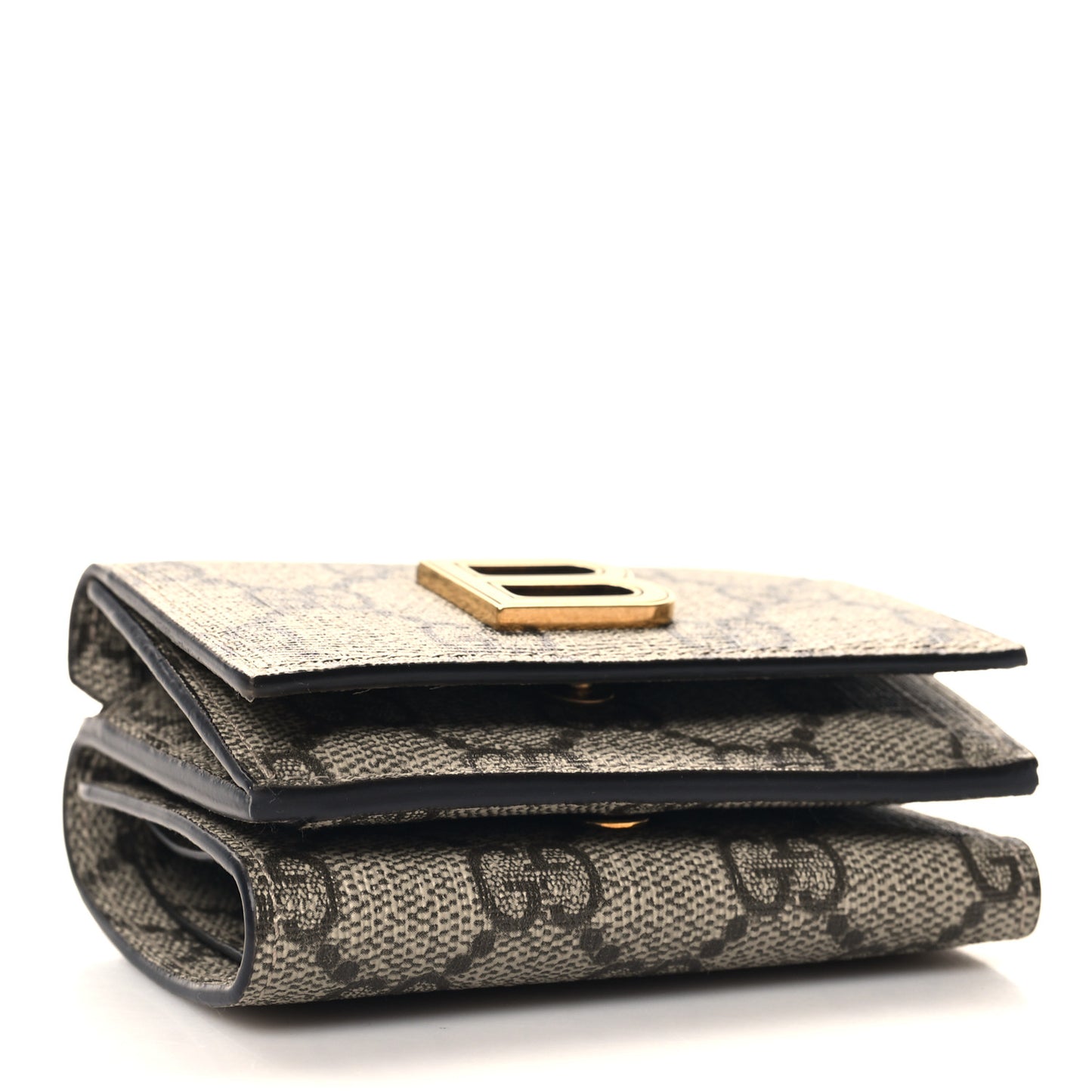 X BALENCIAGA GG Supreme Monogram Card Case Wallet Beige Ebony