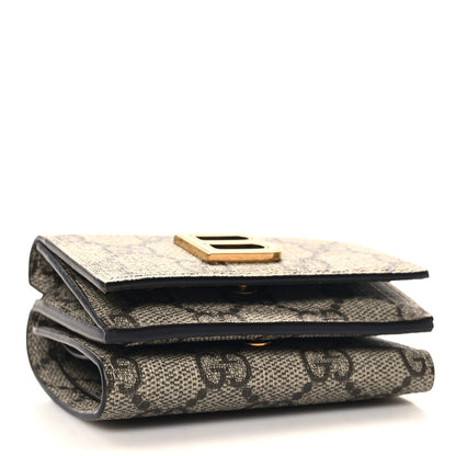 Gucci X BALENCIAGA GG Supreme Monogram Card Case Wallet Beige Ebony 4 of 7