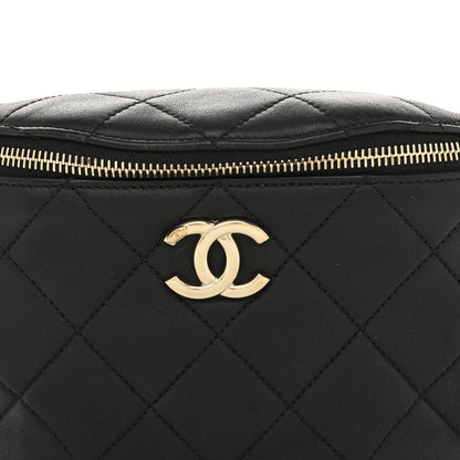Chanel Lambskin Enamel Quilted Waist Bag Black 8 of 14