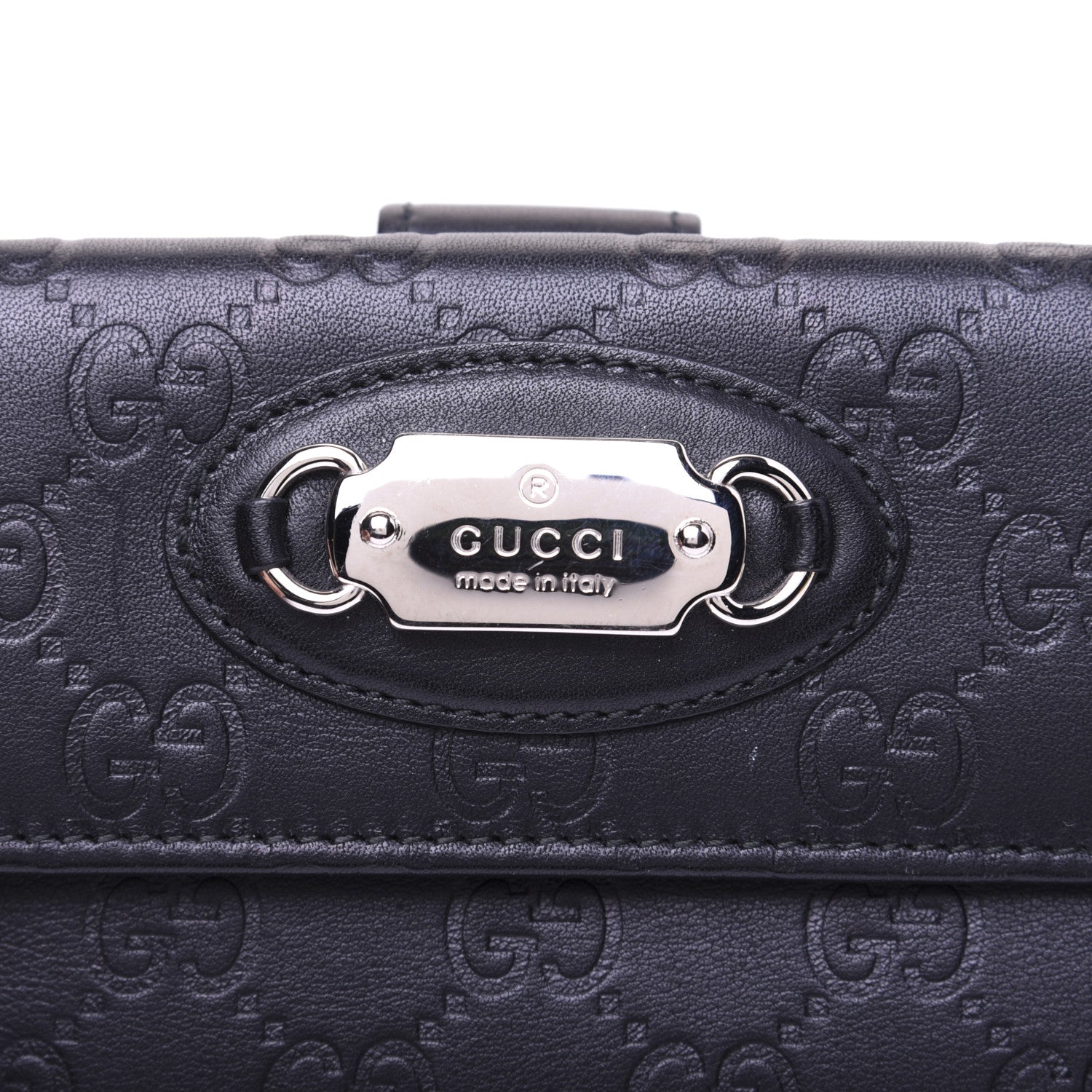 Gucci Guccissima Punch Continental Flap Wallet Black 9 of 17