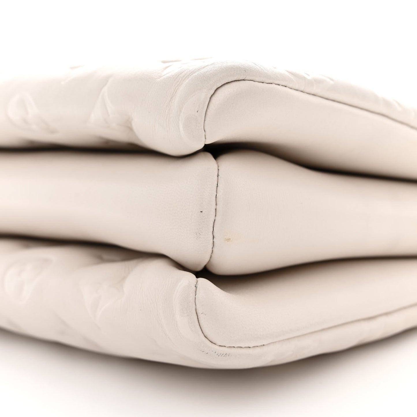 Lambskin Embossed Monogram Coussin PM Beige Cream