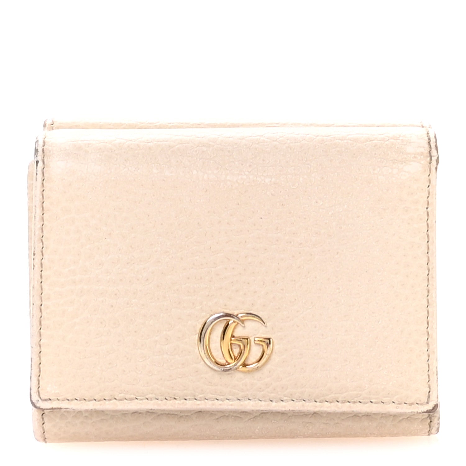 Gucci Dollar Calfskin GG Marmont Wallet Mystic White 1 of 9