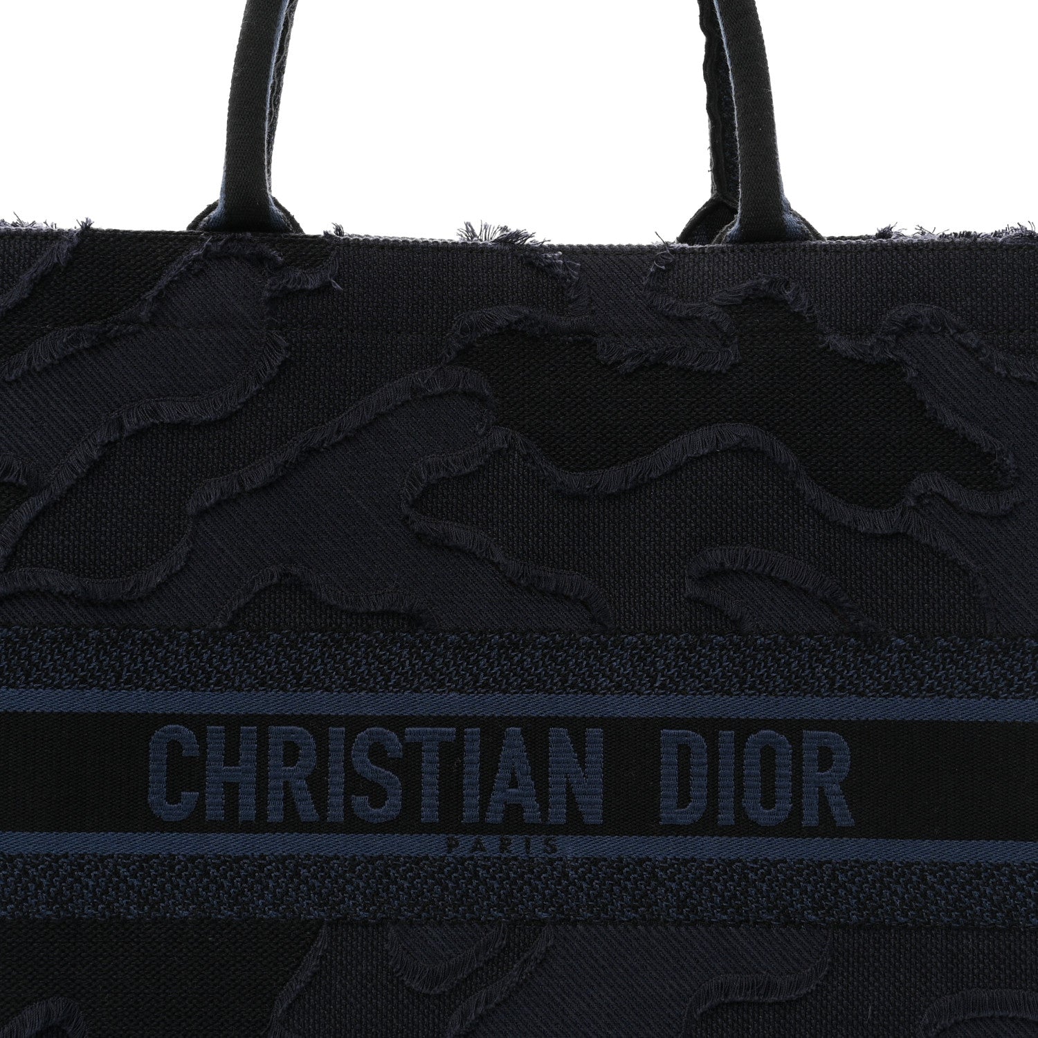 Christian Dior Canvas Embroidered Camouflage Book Tote Blue 8 of 10