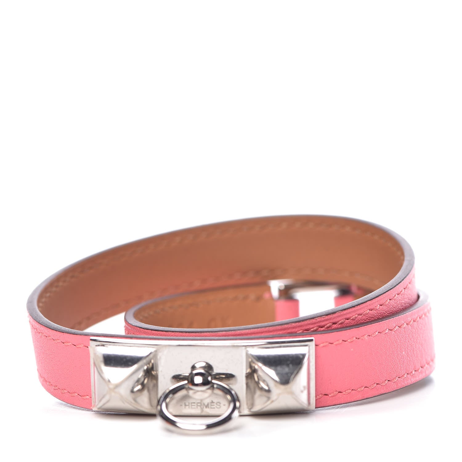 Hermes Swift Rivale Double Tour Bracelet S Rose Azalee 1 of 7