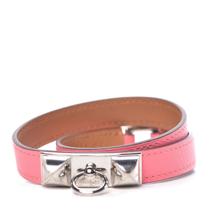 Hermes Swift Rivale Double Tour Bracelet S Rose Azalee 1 of 7