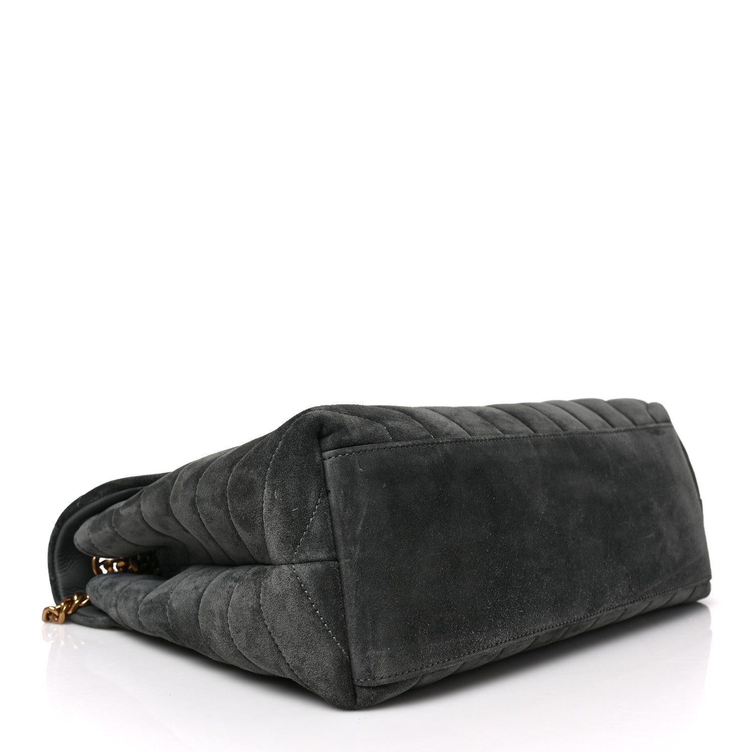 Saint Laurent Suede Y Quilted Monogram Medium Loulou Chain Satchel Storm 4 of 8