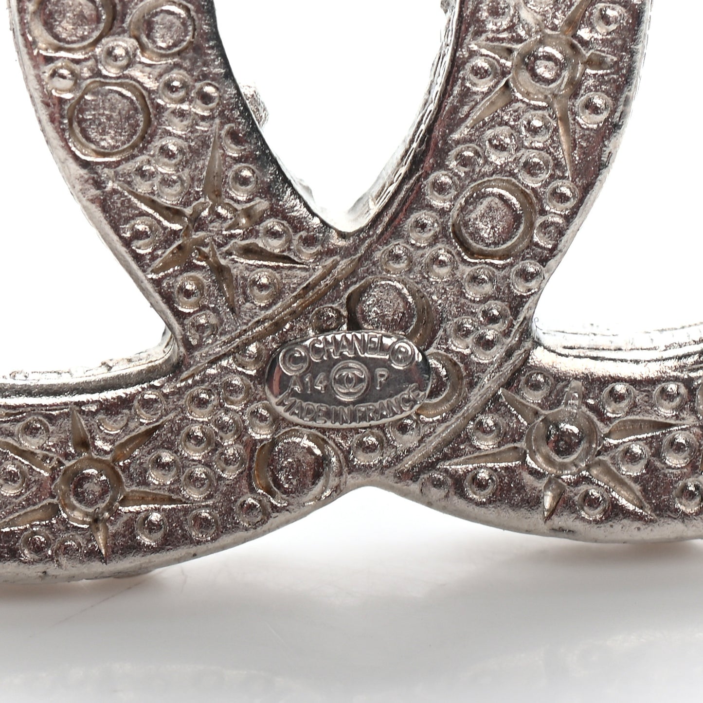 Swarovski Crystal Large CC Brooch Silver
