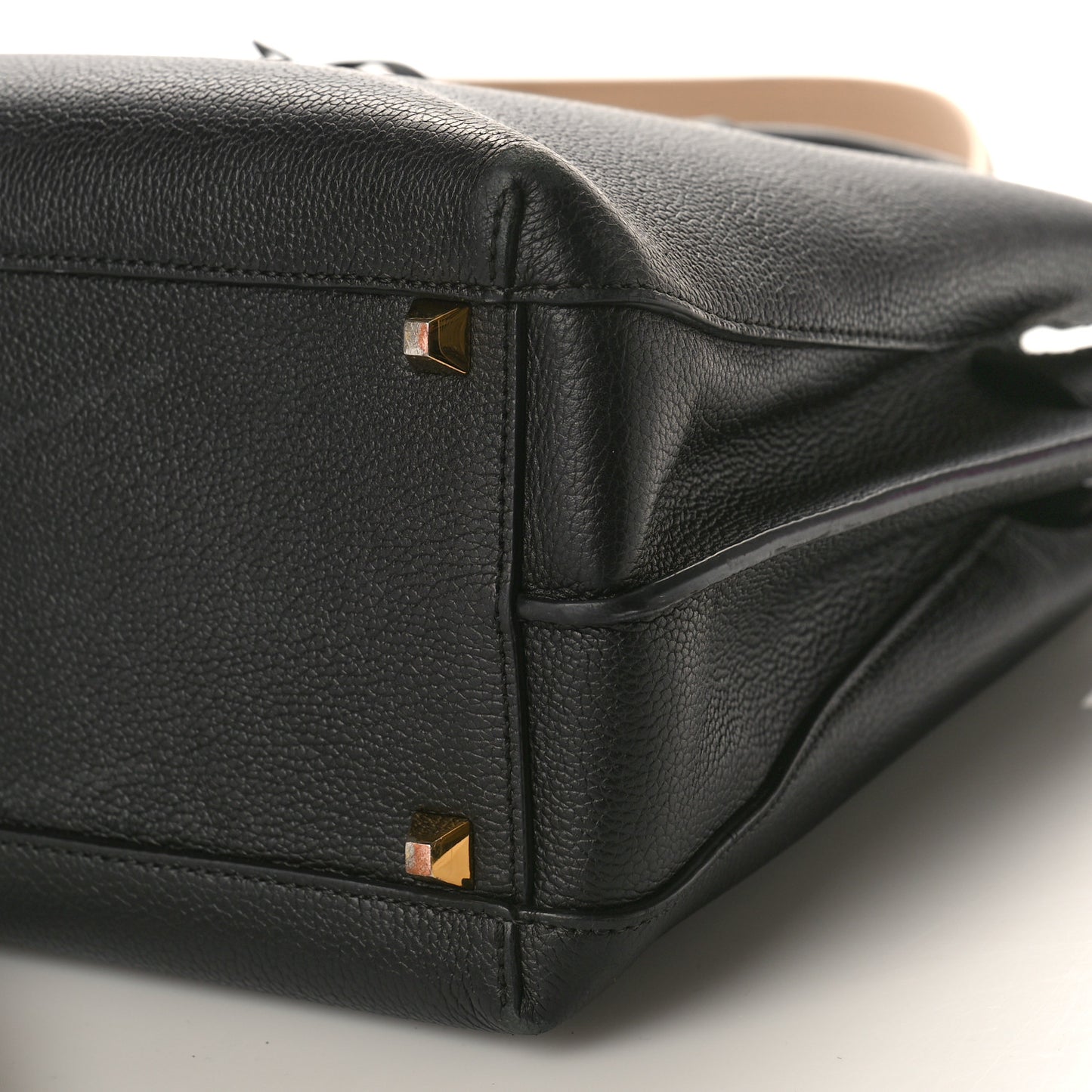 Grained Calfskin Large Milla Tote Black