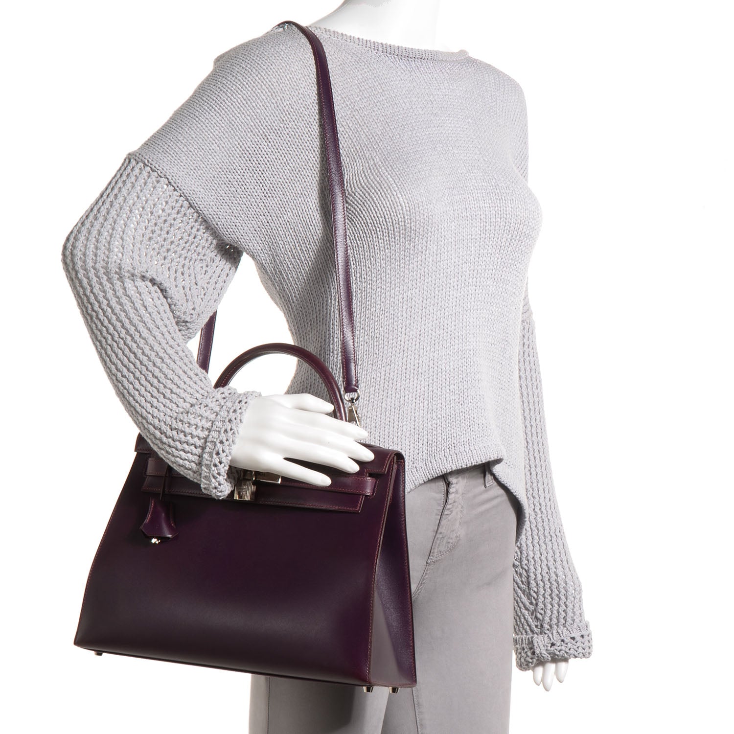 Hermes Box Kelly Sellier 32 Raisin 2 of 8